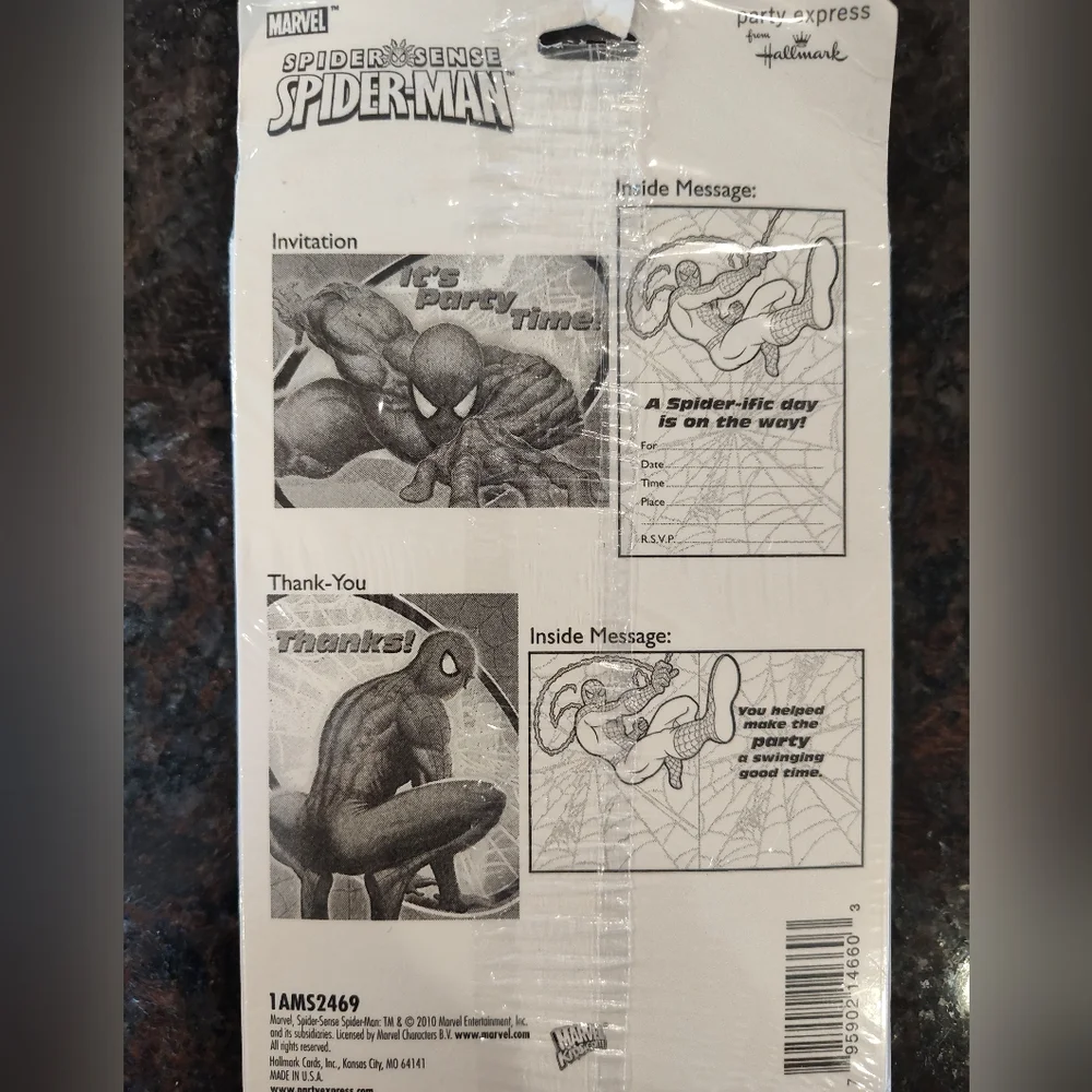 NEW Spider-Man Party Invitations and Thank-You Cards, 3 Packs